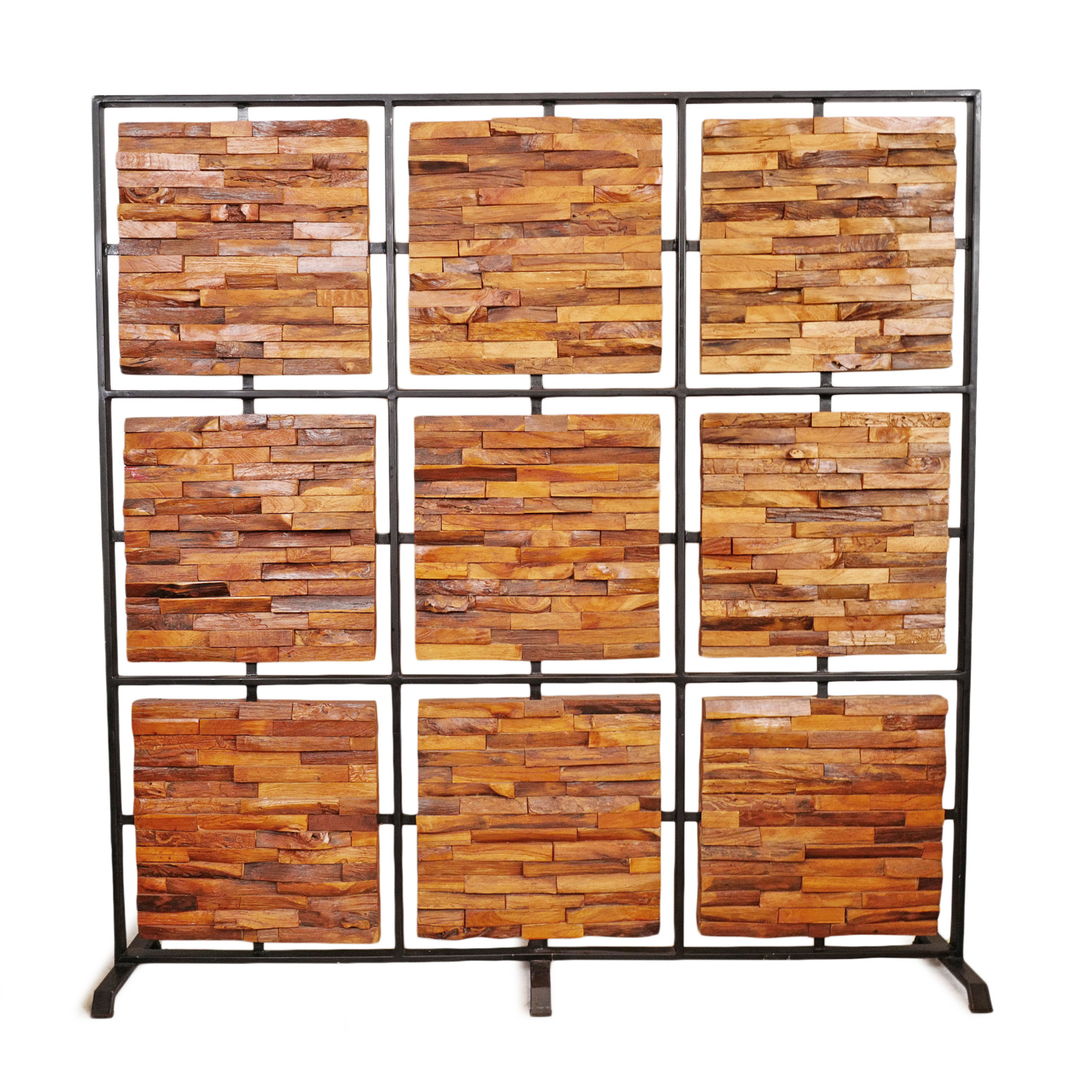 Salvaged Teak & Iron Screen