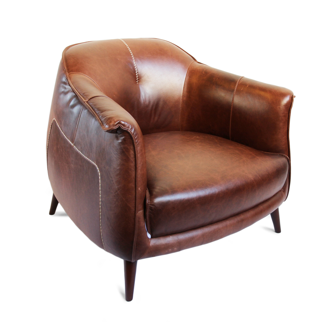 Chestnut Leather Gum Drop Chair