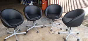 Black Faux Leathers Chairs