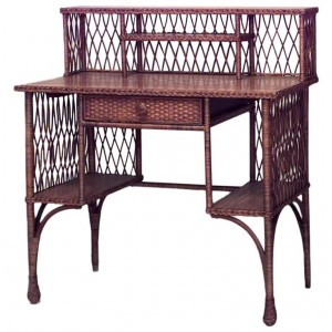 American Mission Heywood Wakefield Natural Wicker Oak Desk