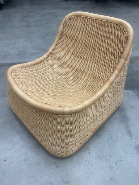 Sculptural Rattan Lounge Chair