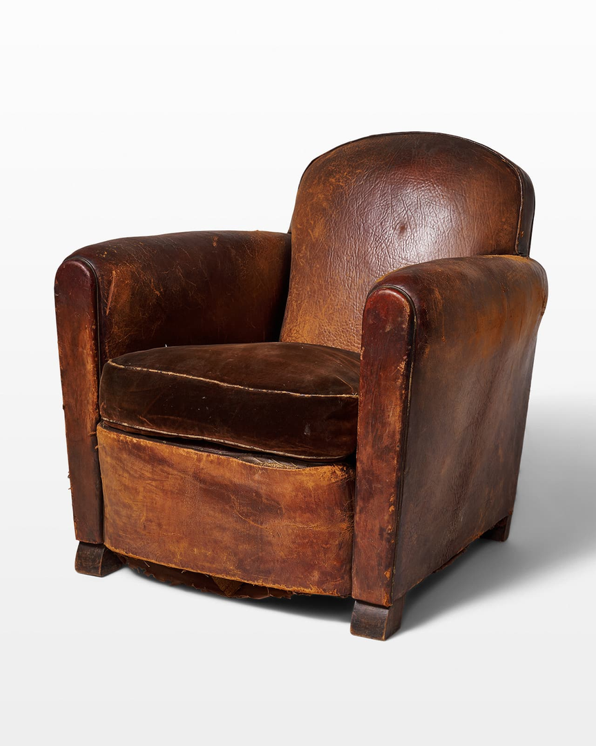 Huston Distressed Leather Club Chair