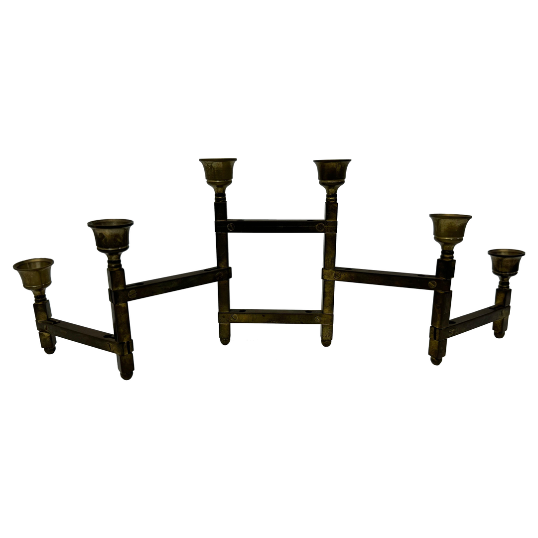 Mid-Century Danish Modern Adjustable Brass Candle Stick Holder, 1960s