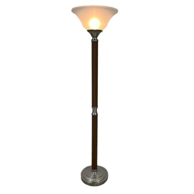 Leather Wrapped Column Torchiere