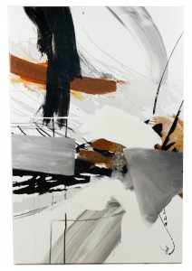Rectangular Abstract Canvas With Strokes and Drip Painting