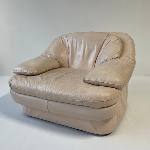 Blush Pink Leather Chair
