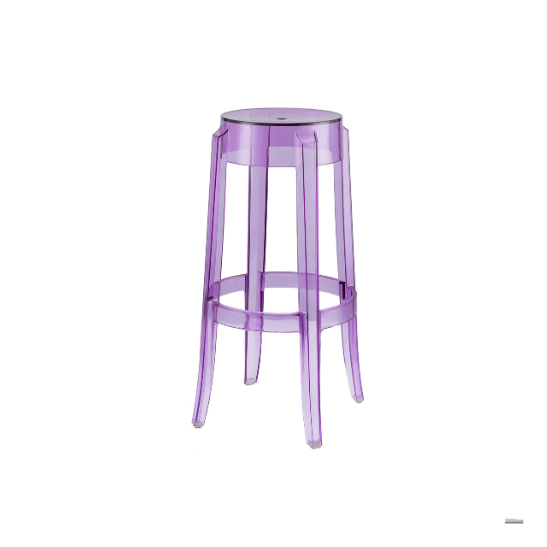 Charles bar stool – Transparent purple