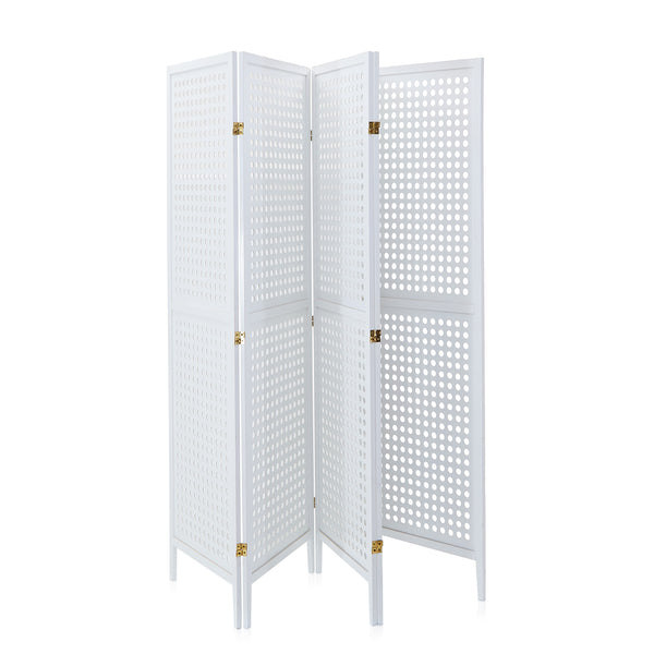 White 4 Panel Room Divider
