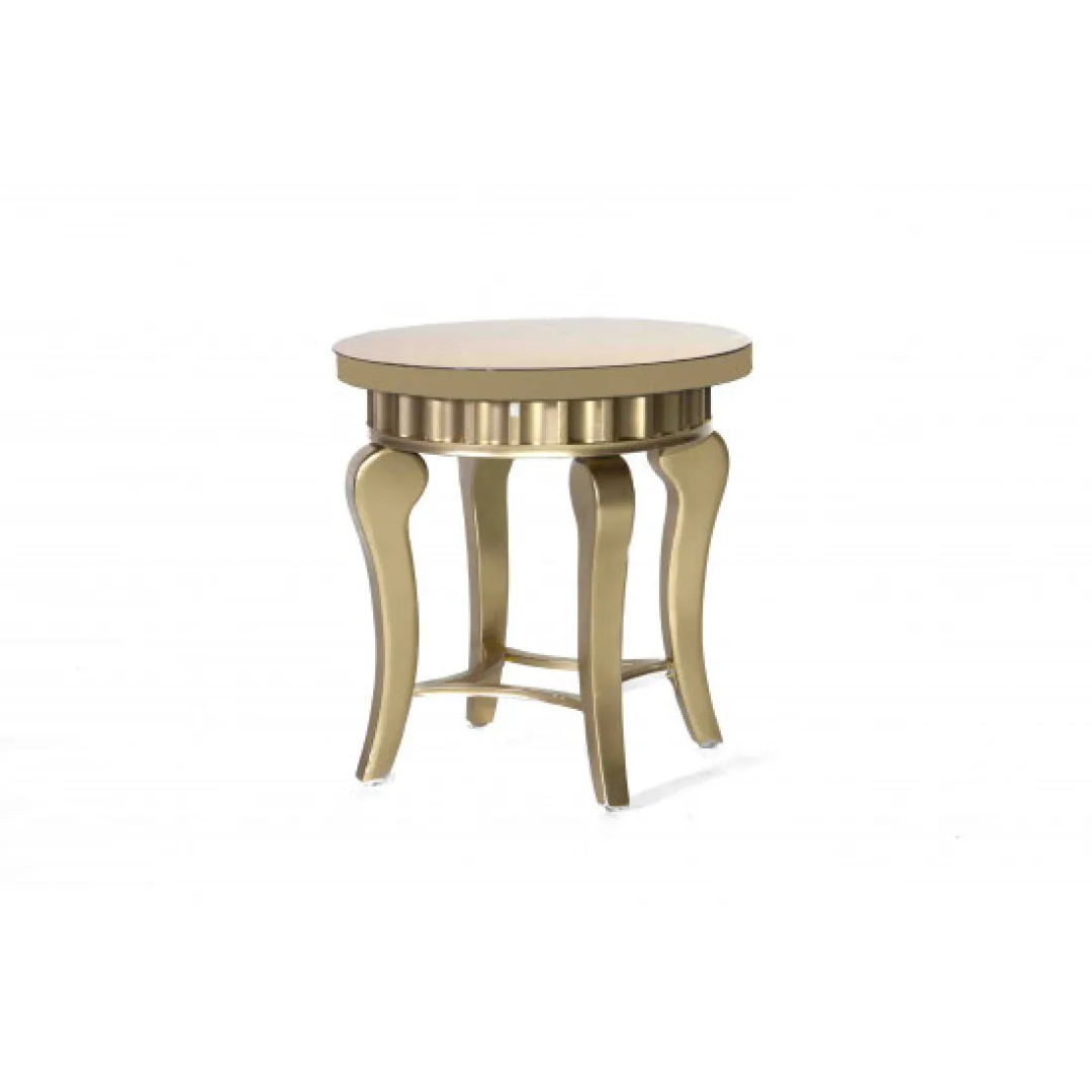 Capri Round End Table Gold