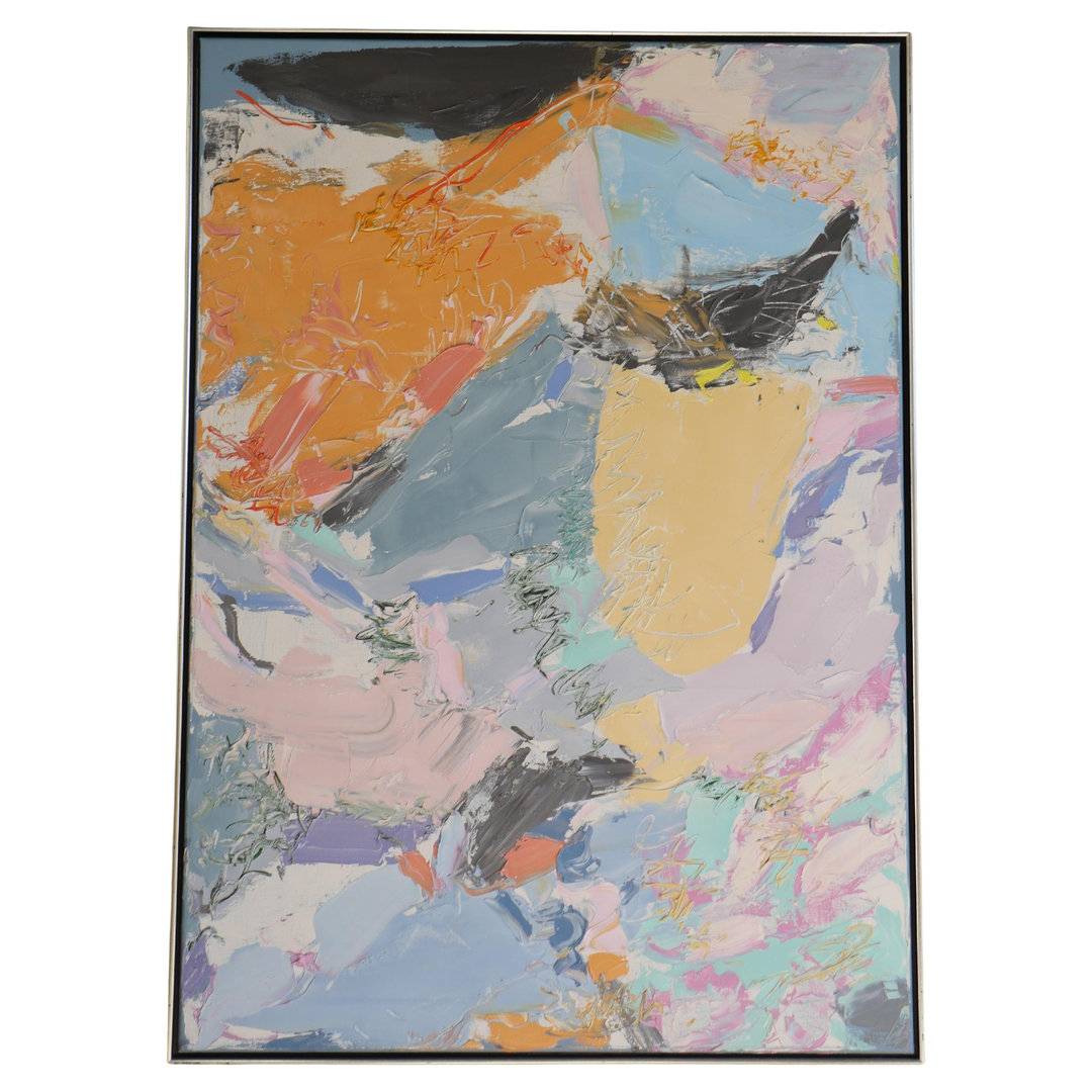 1982 Jurjen De Haan Framed Large Abstract Oil on Canvas Painting