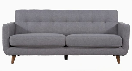 Gray sofa; u shape, tufted back