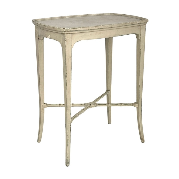 side table; Wood White Washed, x leg support