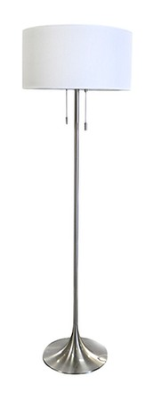 Floor lamp Base; metal, brushed silver, inverted tulip base,