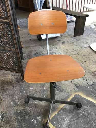 Rolling Vintage Office Wood Chair
