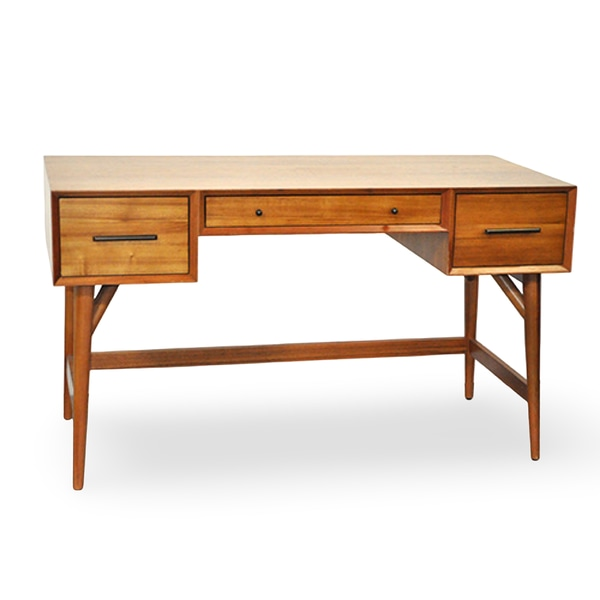 Desk, Modernist Residential Desk maple, three drawer