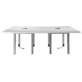 8ft Powered Table, White Top