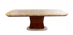 Italian Mid-Century Parchment and Rosewood Dining/Center Table