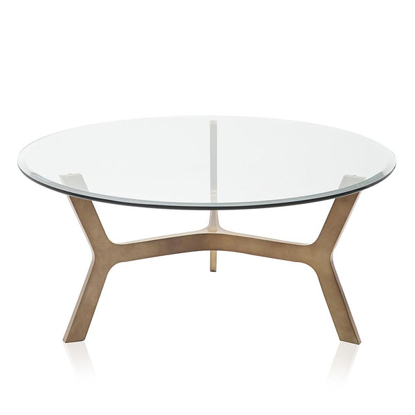 Glass & Bronze Elf Circular Coffee Table