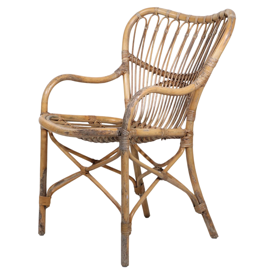 Bamboo Arm Chair in the style of Franco Albini c 1950's