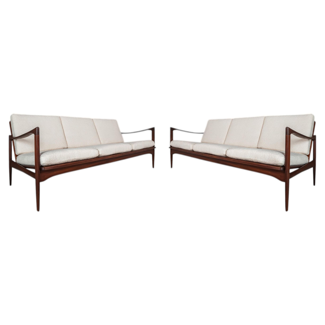 Set of 2 Kandidaten 3 Seater Sofas, Ib Kofod-Larsen, Olof Person, Sweden, 1962