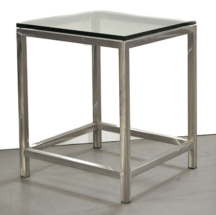 Steel & glass side table