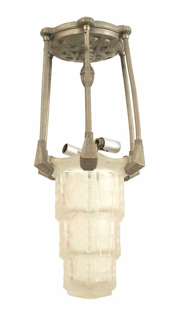 French Art Deco Sabino Frosted Glass Lantern