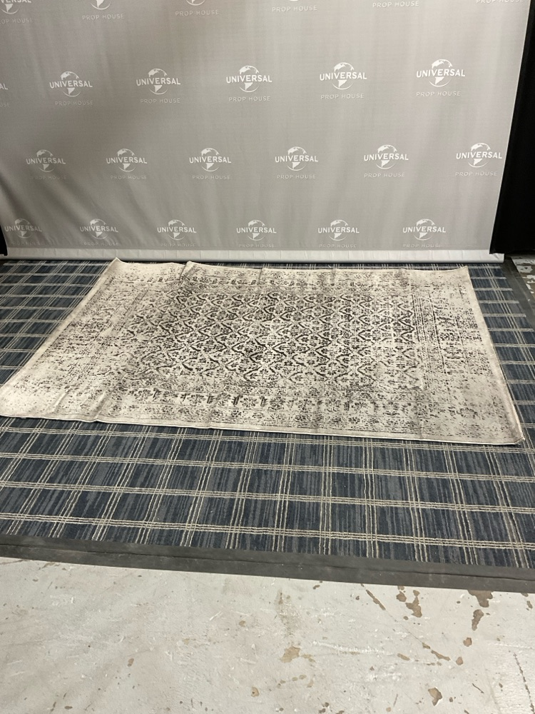 7'7"x5''3" Dark Gray Area Rug With Black Patterns, Drapery, Black, Gray, Area Rug, RUGS, No Visible Wear And Tear, 7'7", 5'3", UNIVERSAL