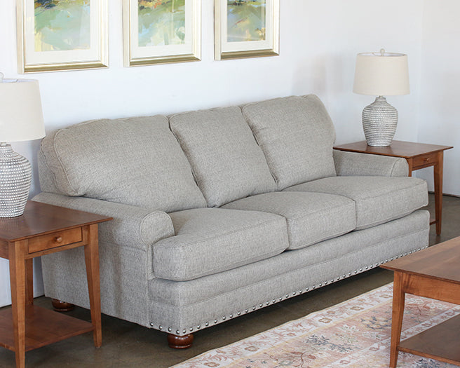 Traditional 3-seat 90" Beige Sofa