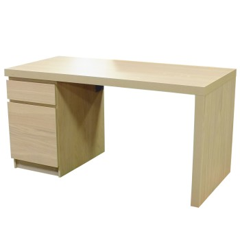 Desk- Single Pedestal, Blonde Oak