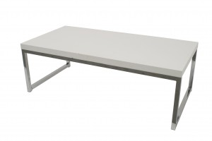 American Modern White Plastic and Chrome Coffee Table