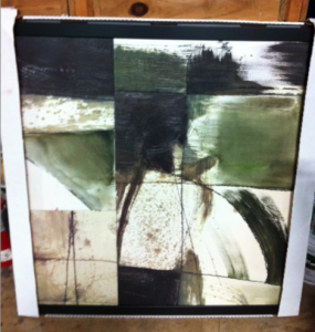 Green And Black Abstract Painting