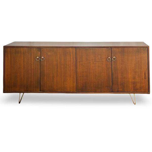 credenza, four door with gold ring pulls