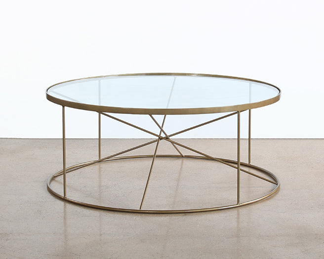 Round Geometrical Brass Coffee Table