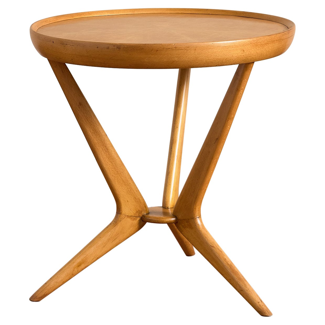 1950's Italian Birch Side Table