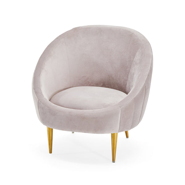 Light Grey Velvet Light Deco Lounge Chair