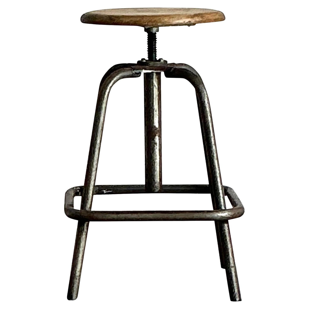 Vintage Boho Industrial Stool