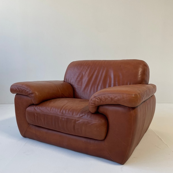 Distressed Brown Leather Chair
