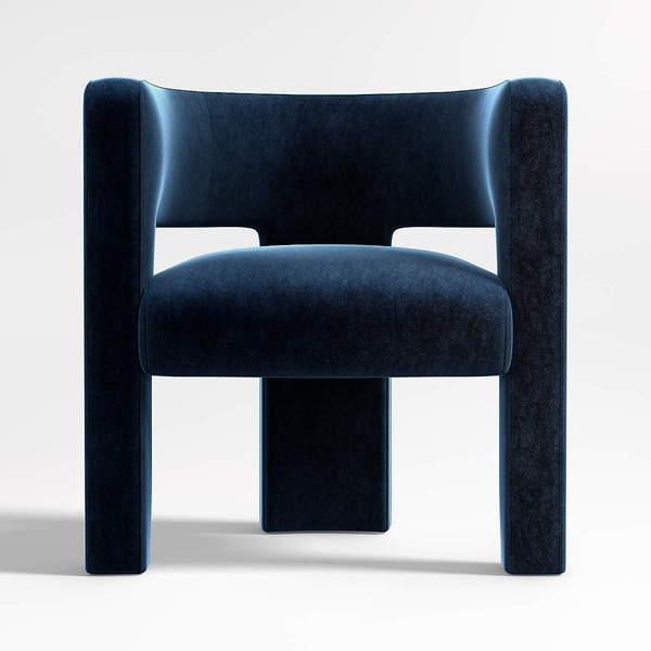 Sculpt Navy Velvet Accent Chair