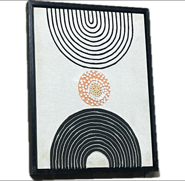 Abstract Half-Circle Embroidery