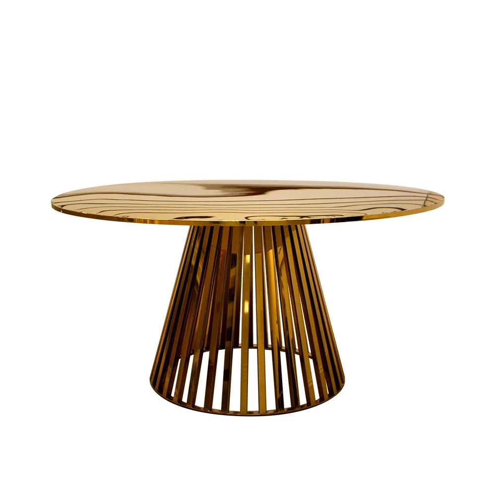 Bohemian Dining Table 60" Round Gold