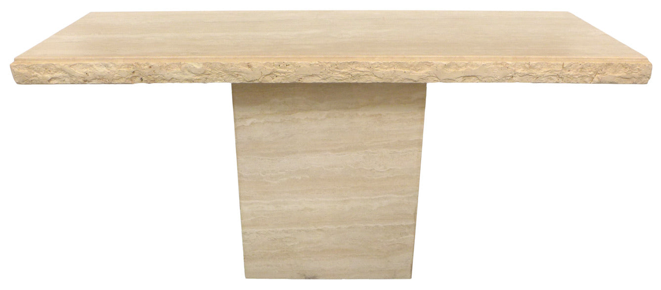 Massive Italian Travertine Console Table