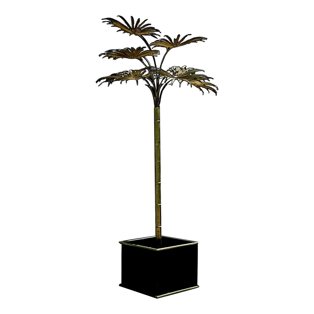 Vintage Coastal Italian Tole Metal Palm Tree