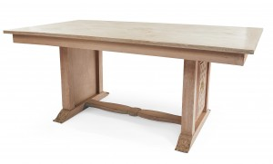 French Mid-Century Cerused Oak Dining Table