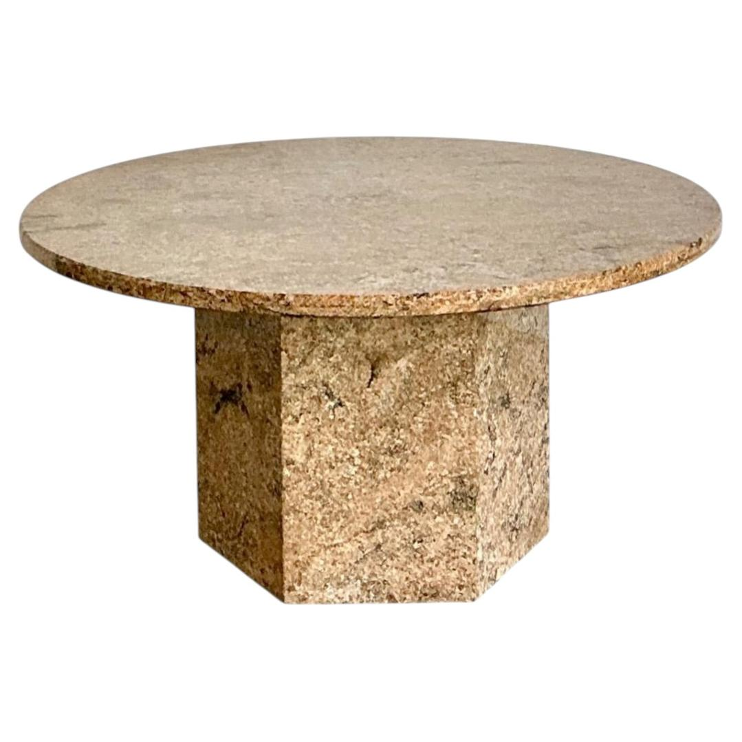 Vintage Granite Pedestal Dining Table