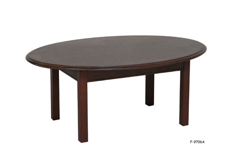 COFFEE TABLE: Chippendale style, Walnut, Overhanging Oval Top with Rectangular Apron on Square Legs, 40" x 28" x 16"H.