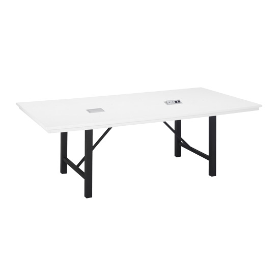 Command 8' Conference Table - White Charged