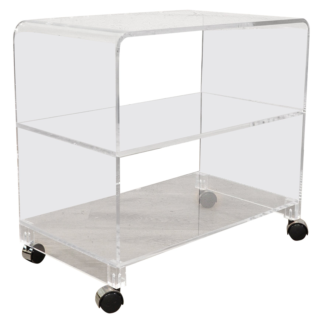Postmodern Lucite Waterfall Bar Cart Hollis Jones Style