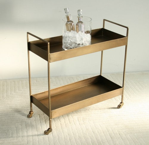 Antique Brass Bar Cart
