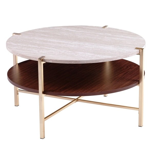 Strick Bolton Aldea Round Faux Marble Cocktail Table