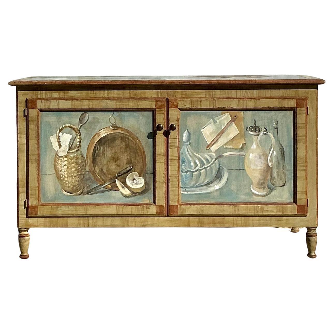 Vintage Regency Hand Painted Commode